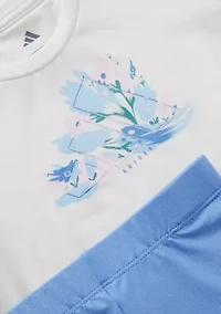 2-Piece Long Sleeve Tee and Glitter Legging Set