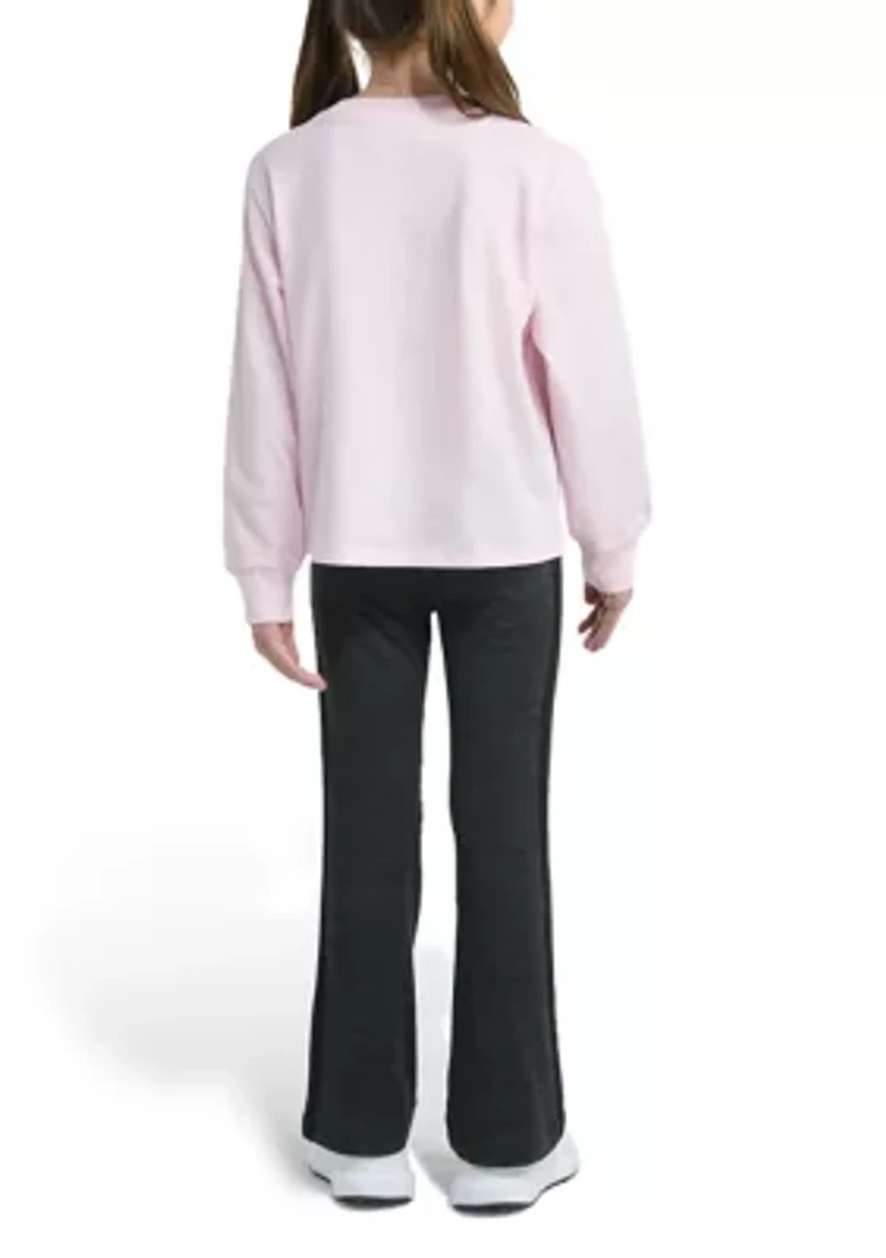 Toddler Girls Two Piece Long Sleeve Graphic T-Shirt and Flare Pants Set