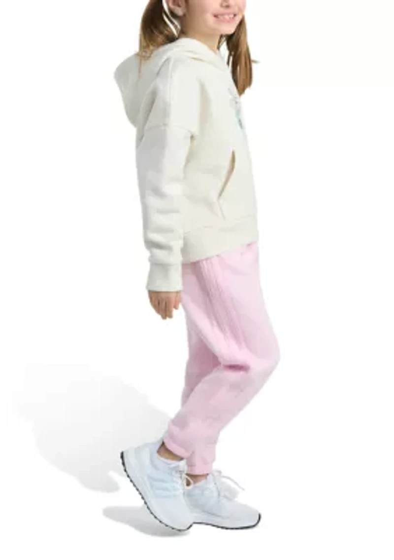 Toddler Girls Two Piece Long Sleeve Hooded Heather Pullover and Joggers Set