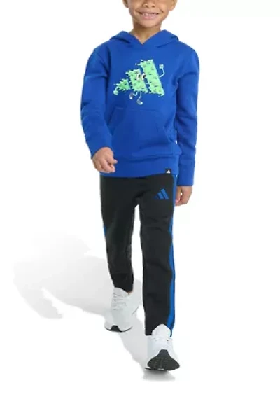 Toddler Boys Two Piece Long Sleeve Graphic Fleece Pullover & Joggers Set