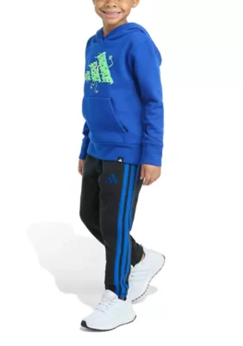 Toddler Boys Two Piece Long Sleeve Graphic Fleece Pullover & Joggers Set