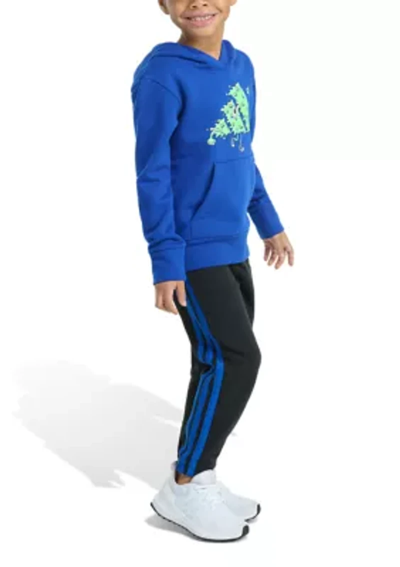Toddler Boys Two Piece Long Sleeve Graphic Fleece Pullover & Joggers Set