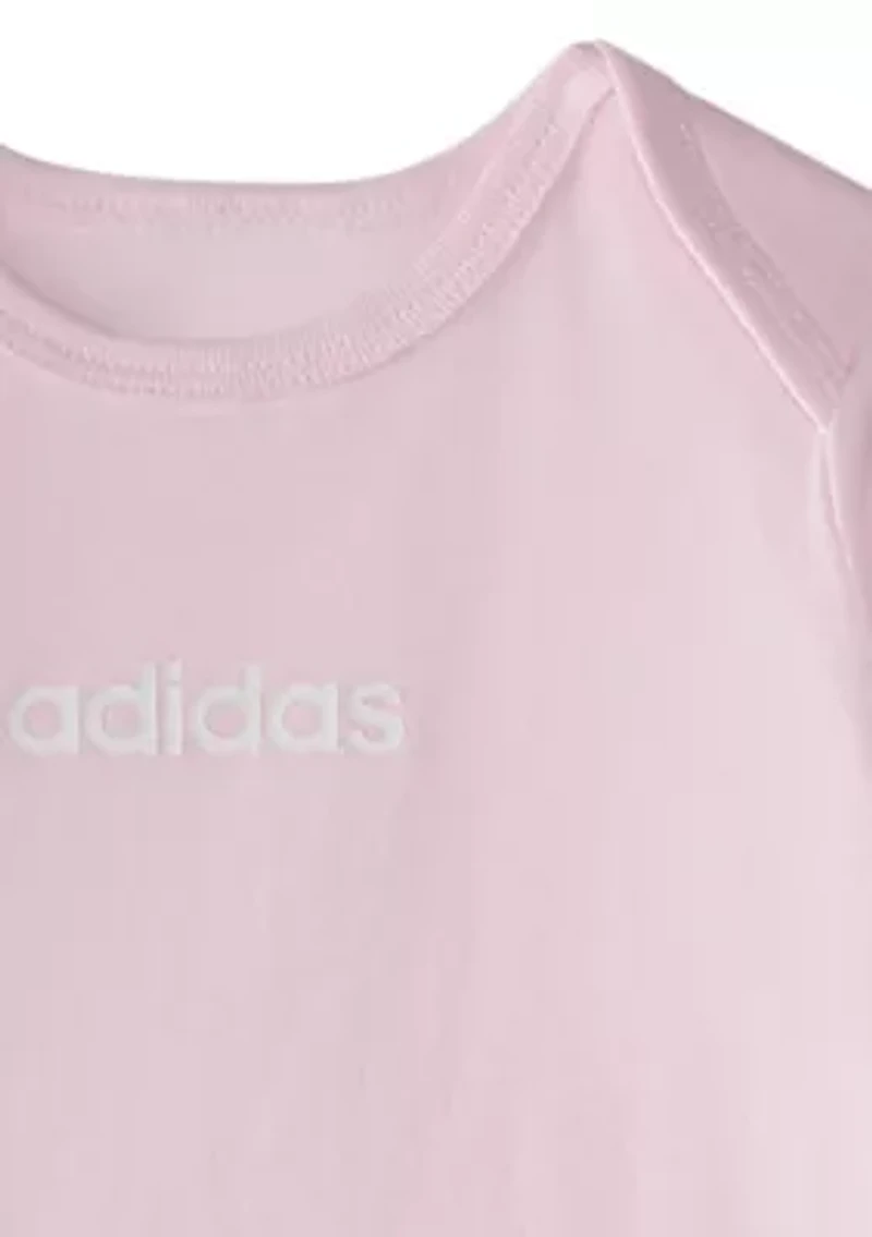 Baby Girls Three Piece Logo Bodysuit & Pants Set