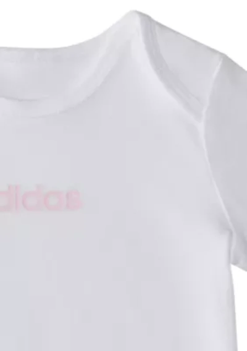 Baby Girls Three Piece Logo Bodysuit & Pants Set