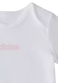 Baby Girls Three Piece Logo Bodysuit & Pants Set