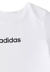 Baby Boys Three Piece Linear Logo Heather Bodysuit & Pants Set