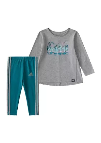 Baby Girls Two Piece Long Sleeve Swing T-Shirt & Leggings Set