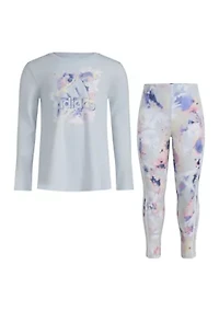Toddler Girls 2 Piece Long Sleeve Graphic T-Shirt and Printed Leggings Set