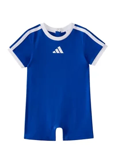 Baby Boys Short Sleeve 3-Stripe Logo Romper