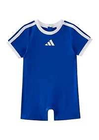 Baby Boys Short Sleeve 3-Stripe Logo Romper