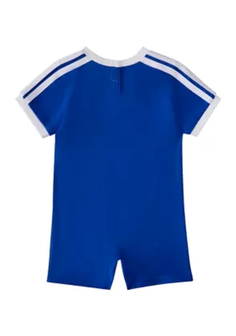 Baby Boys Short Sleeve 3-Stripe Logo Romper