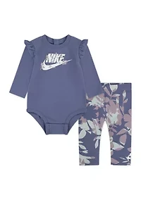 Baby Girls Graphic Bodysuit and Printed Leggings Set
