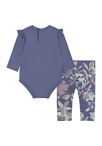 Baby Girls Graphic Bodysuit and Printed Leggings Set