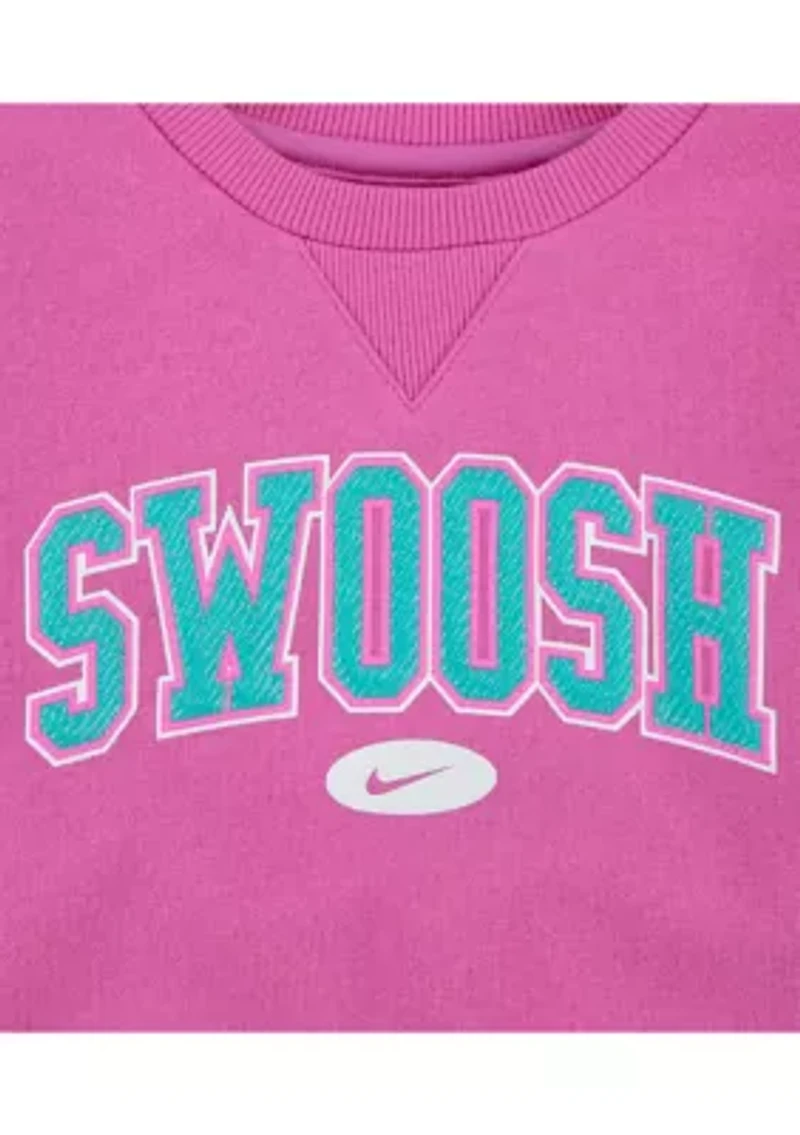 Baby Girls Swoosh Sweatshirt and Printed Leggings Set