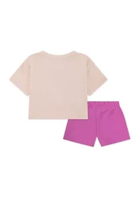 Baby Girls Cropped T-Shirt and Shorts Set