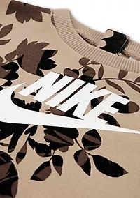 Baby Girls Floral Camo Printed Logo Sweatshirt and Flare Pants Set