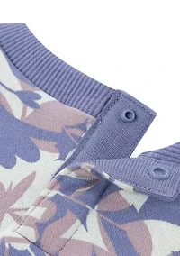 Baby Girls Floral Camo Printed Logo Sweatshirt and Flare Pants Set