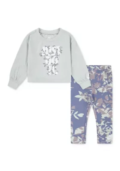 Baby Girls Graphic Sweatshirt and Printed Club Leggings Set