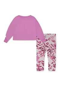 Baby Girls Graphic Sweatshirt and Printed Club Leggings Set