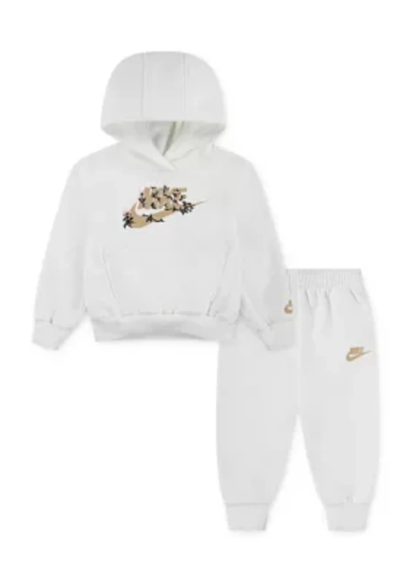 Baby Girls Floral Futura Logo Hoodie and Joggers Set
