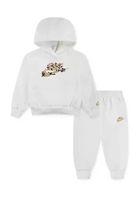 Baby Girls Floral Futura Logo Hoodie and Joggers Set