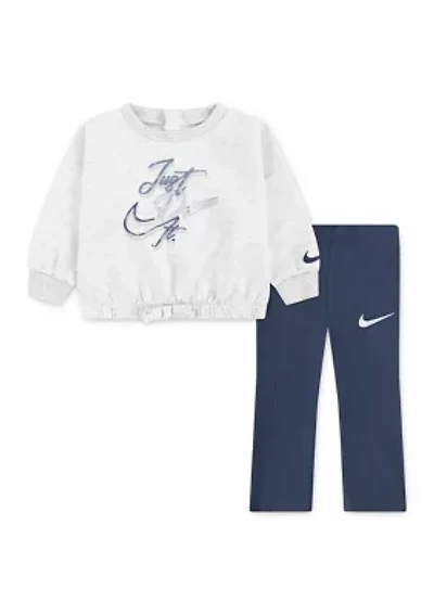 Baby Girls Swoosh Graphic Sweatshirt and Ponte Leggings Set