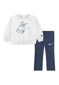 Baby Girls Swoosh Graphic Sweatshirt and Ponte Leggings Set