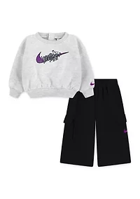 Baby Girls Essentials Sweatshirt and Cargo Pants Set