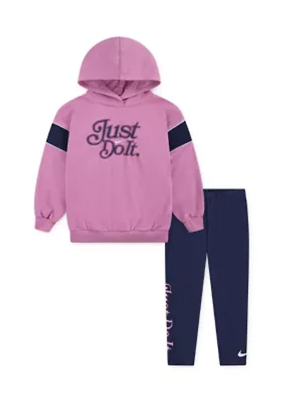 Baby Girls Varsity Prep Graphic Hoodie and Printed Leggings Set
