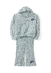 Baby Girls Animal Print Hoodie and Flared Pants Set