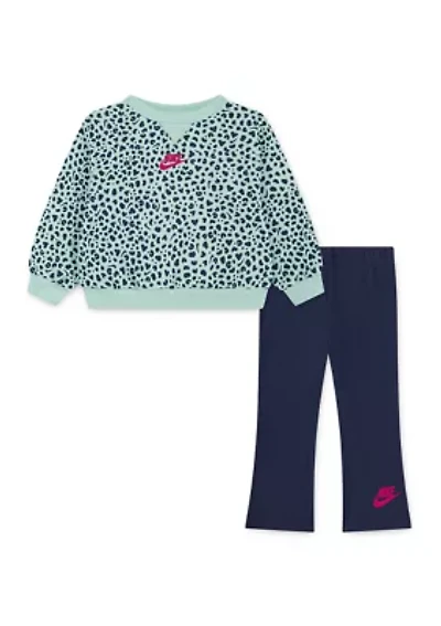 Baby Girls Crew Neck Sweatshirt and Leggings Set