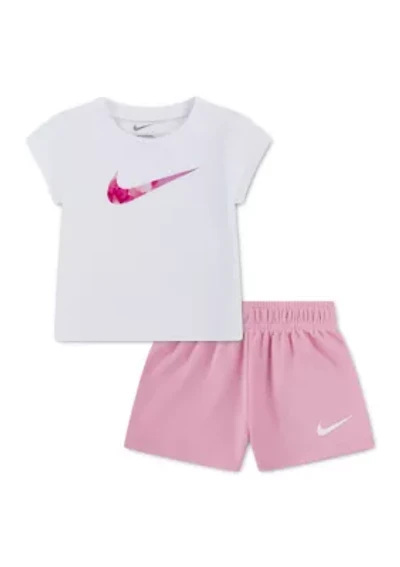 Baby Girls Swoosh T-Shirt and Shorts Set