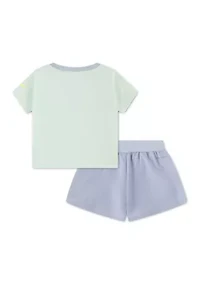 Baby Girls Crossover Graphic T-Shirt and Shorts Set