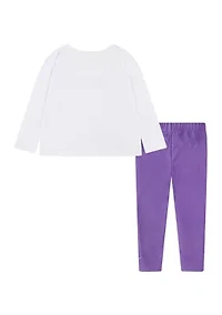 Toddler Girls Graphic Sweatshirt and Shine Leggings Set