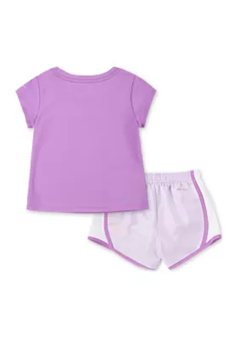 Toddler Girls Dri Fit Graphic T-Shirt and Shorts Set