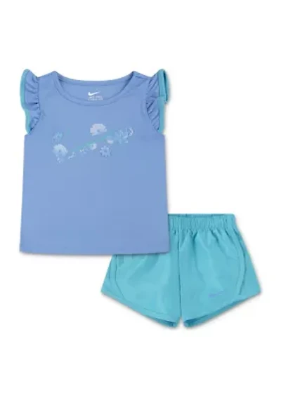 Toddler Girls Dri Fit Interlocked Shirt Set
