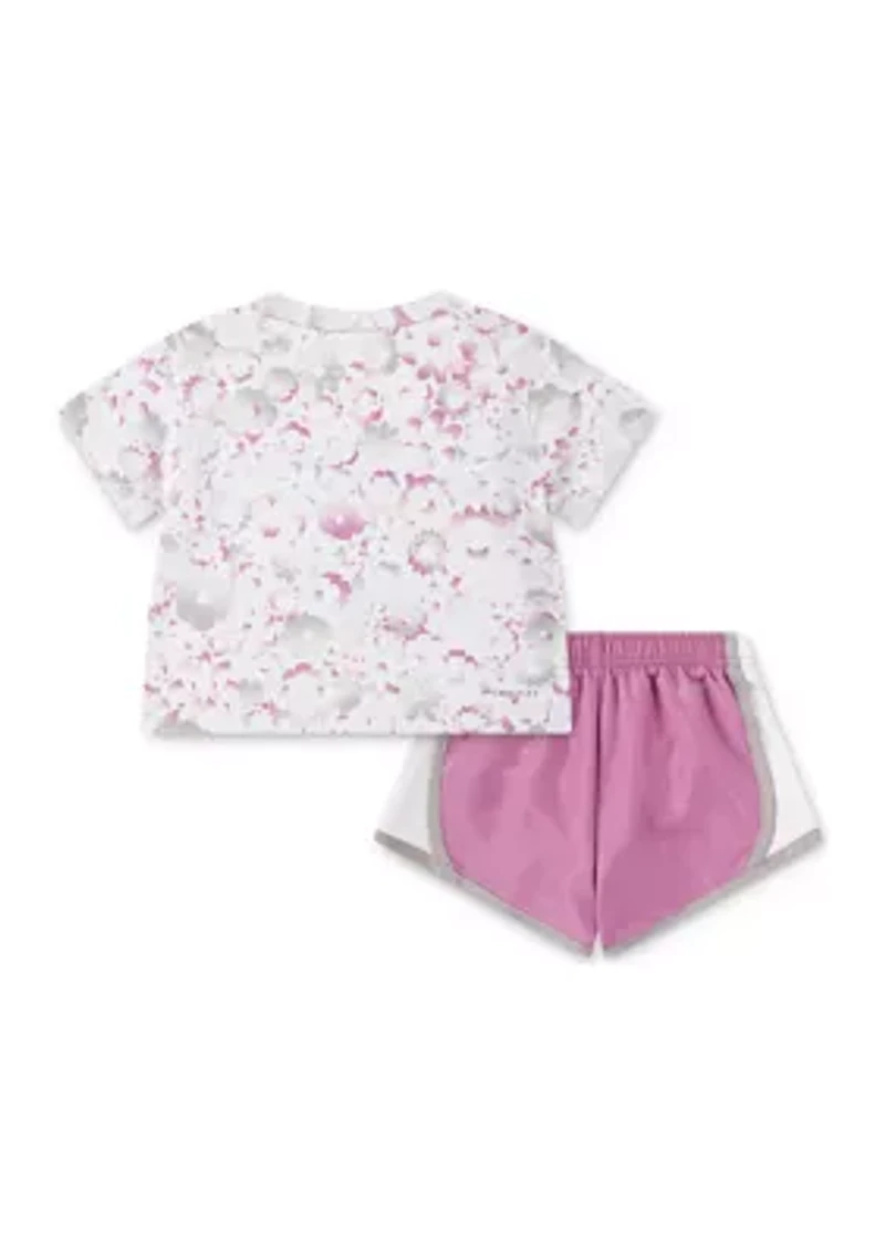 Toddler Girls Dri Fit Interlock T-Shirt and Shorts Set