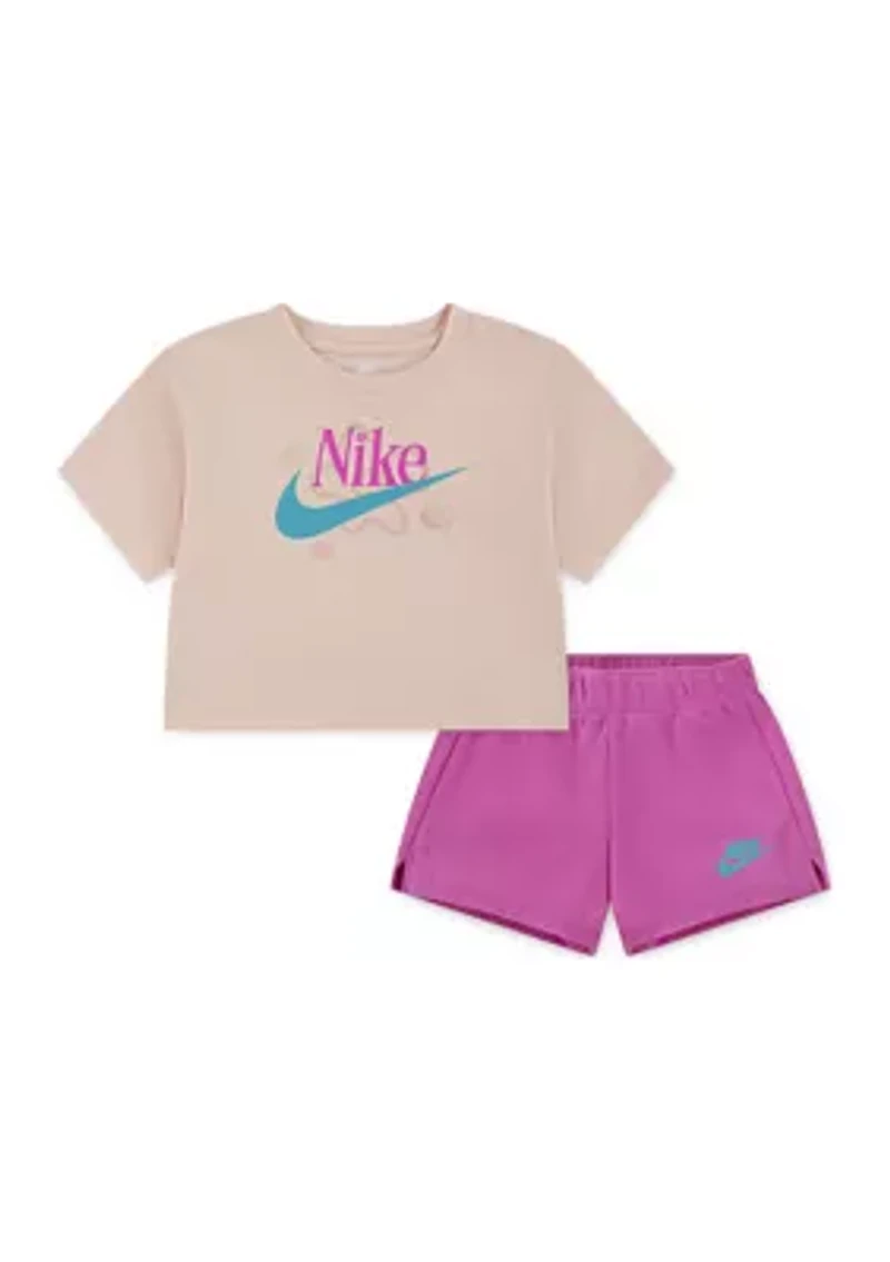 Toddler Girls Graphic Short Set