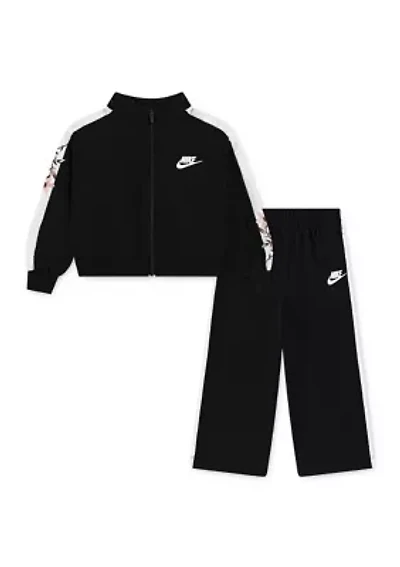 Toddler Girls Floral Printed Track Jacket and Pants Set