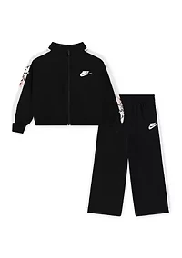 Toddler Girls Floral Printed Track Jacket and Pants Set