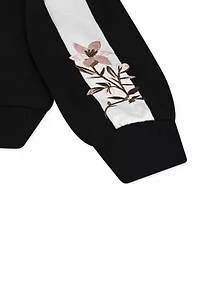 Toddler Girls Floral Printed Track Jacket and Pants Set
