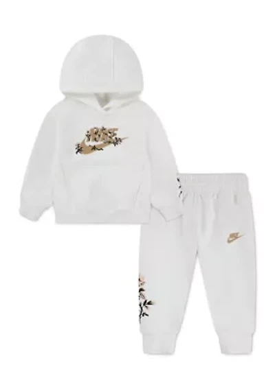Toddler Girls Floral Futura Graphic Hoodie and Joggers Set