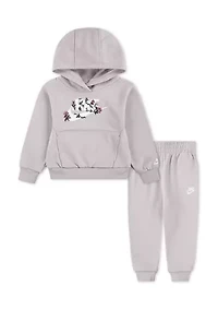 Toddler Girls Floral Futura Graphic Hoodie and Joggers Set