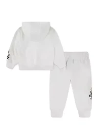 Toddler Girls Floral Futura Graphic Hoodie and Joggers Set