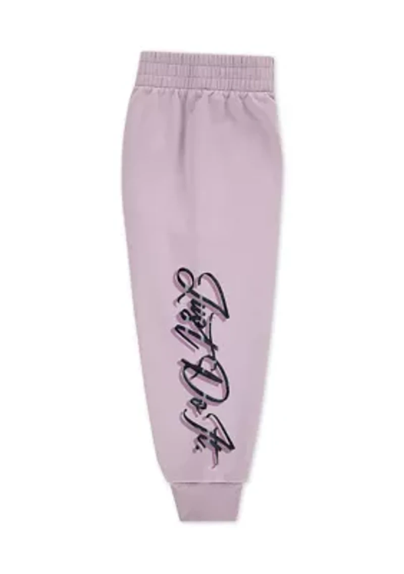 Toddler Girls Graphic Ruched Hoodie and Pants Set