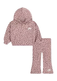 Toddler Girls Brushed Animal Print Ribbed Set