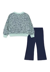 Toddler Girls Crew Neck and Leggings Set