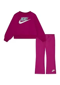 Toddler Girls Crew Neck Shirt with Leggings Set