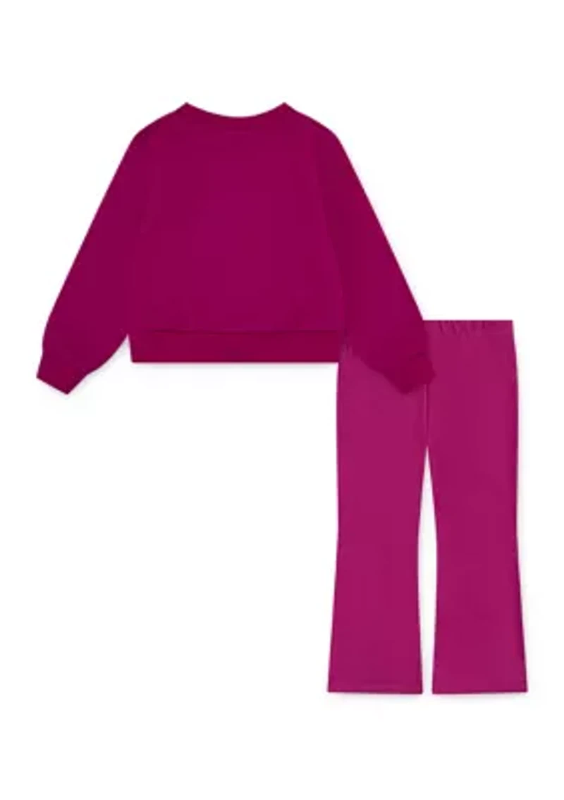 Toddler Girls Crew Neck Shirt with Leggings Set