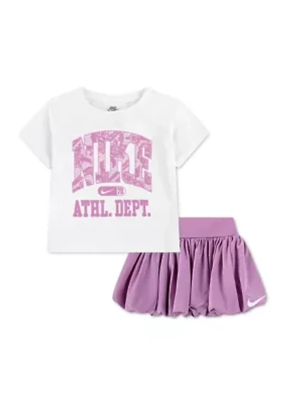 Toddler Girls T-Shirt and Skort Set